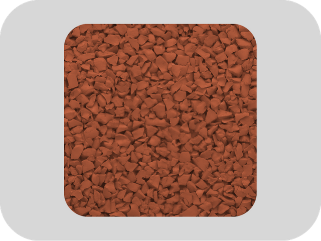Granuli di gomma EPDM senza zolfo, colore bruno rame RAL 8004