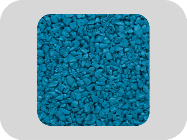 Gr&aacute;nulos de caucho EPDM azul de baja densidad