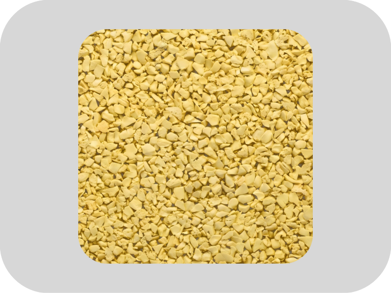 Gr&acirc;nulos de borracha EPDM amarelos