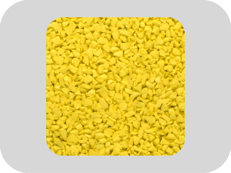 Gr&aacute;nulos de caucho EPDM amarillo de larga duraci&oacute;n