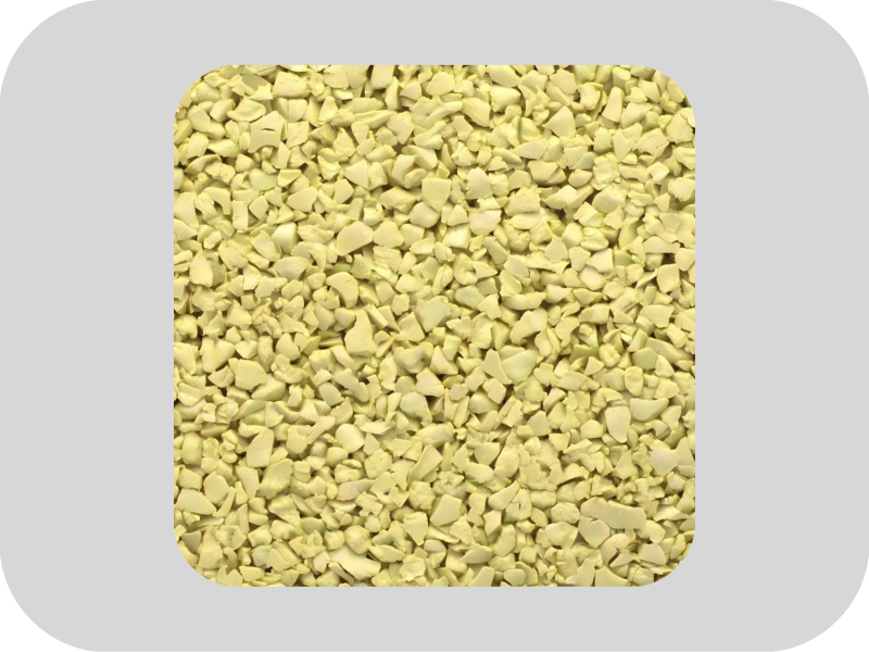 Gr&aacute;nulos de caucho EPDM amarillo sin azufre