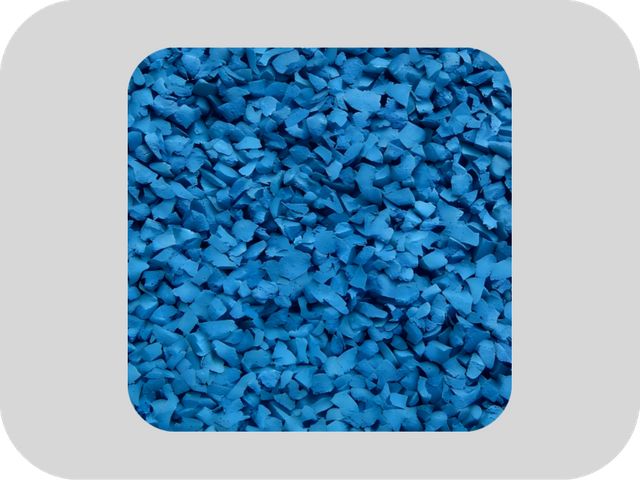 Gr&acirc;nulos de borracha EPDM azul com ampla faixa de resist&ecirc;ncia &agrave; temperatura